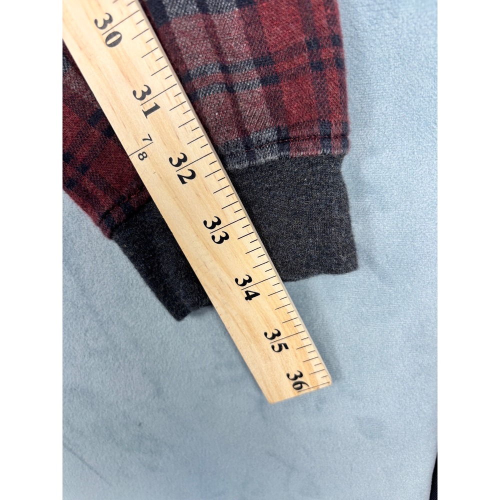 Lands End Mens Red Plaid Long Sleeve Polo Shirt Size 42-44 Regular - Picture 7 of 10